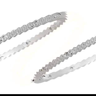 Cartier Love Charm Bracelet 18K White Gold Diamond: Cartier Love Charm Bracelet 18K White Gold Diamond This exquisite Cartier Love Bracelet is a stunning charm bracelet designed for women. Crafted from luxurious 18K white gold, it features a full pave