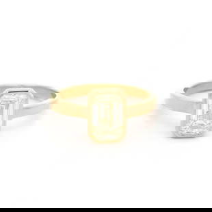 Elegant 18k Yellow Gold GIA Certified 1.50ct Emerald Cut Diamond Ring: Elegant 18k Yellow Gold GIA Certified 1.50ct Emerald Cut Diamond Ring Discover the elegance of this exquisite 18k yellow gold ring featuring a stunning 1.50ct emerald cut diamond. This solitaire ring