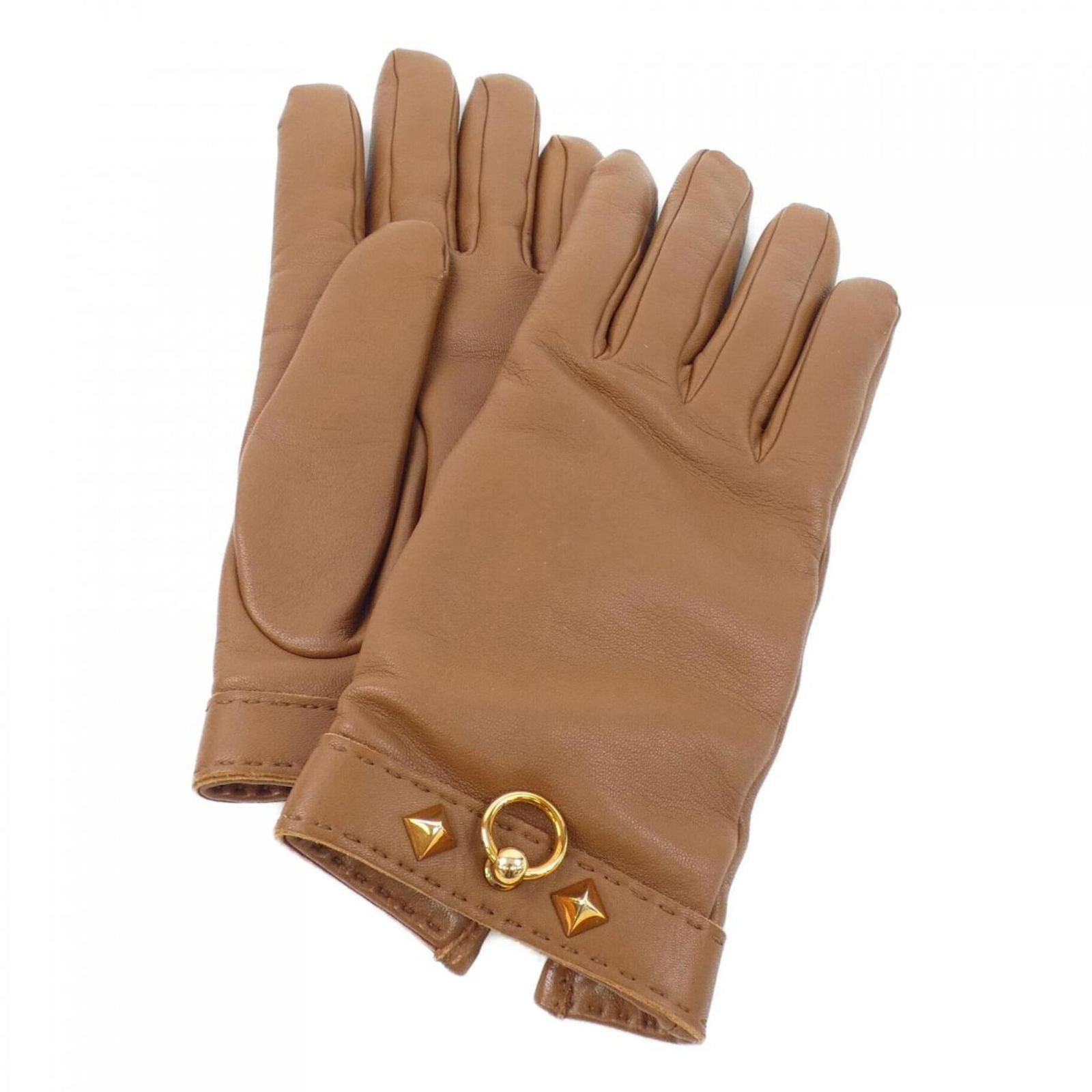 Hermes Brown Women's Warm Gloves 8.5cm Hand Width: Hermes Brown Women's Warm Gloves 8.5cm Hand Width Stay warm and stylish with these Hermes women's gloves. Crafted in a rich brown color, they are designed to provide comfort and functionality. With a
