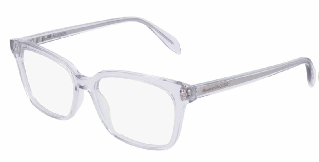 Alexander McQueen AM0243O 005 Beige Rectangle Eyeglasses 52mm: Alexander McQueen AM0243O 005 Beige Rectangle Eyeglasses 52mm Introducing the Alexander McQueen AM0243O 005 eyeglasses, a stunning blend of elegance and modern style. These women's eyeglasses feature
