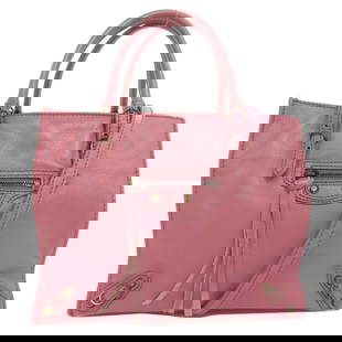 Balenciaga Pink Calfskin Paper Bag Mini Handbag for Women: Balenciaga Pink Calfskin Paper Bag Mini Handbag for Women This Balenciaga Paper Bag Mini Handbag is a chic accessory crafted from premium calfskin leather in a delightful pink hue. Designed for women,