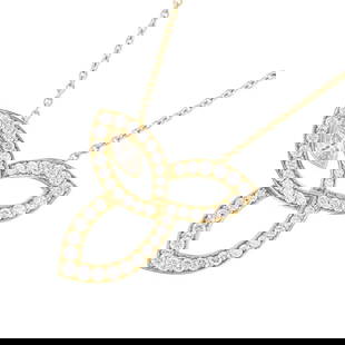 Harry Winston Lily Cluster Pendant Necklace 0.68ct Diamonds K18 Yellow Gold: Harry Winston Lily Cluster Pendant Necklace 0.68ct Diamonds K18 Yellow Gold This stunning Harry Winston necklace features a Lily Cluster pendant adorned with exquisite diamonds totaling 0.68 carats. C