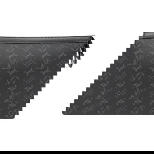 Louis Vuitton Monogram Eclipse Pochette Voyage MM M61692 Black Clutch Bag for Men: Louis Vuitton Monogram Eclipse Pochette Voyage MM M61692 Black Clutch Bag for Men Introducing the Louis Vuitton Monogram Eclipse Pochette Voyage MM M61692 Bag, a stylish and versatile clutch designed