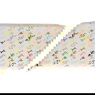 Louis Vuitton Zippy Wallet Monogram Multicolore Blanc Women's Bi-Fold: Louis Vuitton Zippy Wallet Monogram Multicolore Blanc Women's Bi-Fold This Louis Vuitton Zippy Wallet is a stunning accessory designed for women, crafted from the iconic Monogram Multicolore canvas in
