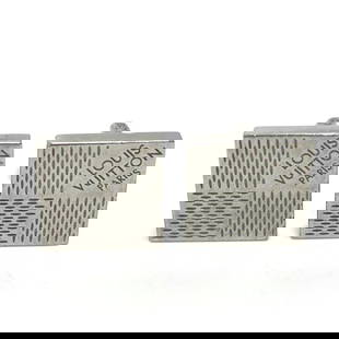 Louis Vuitton M61035 Damier Silver Cufflinks 9mm for Men: Louis Vuitton M61035 Damier Silver Cufflinks 9mm for Men Elevate your formal attire with these Louis Vuitton Damier cufflinks, model M61035. Designed for men, these cufflinks feature a classic silver