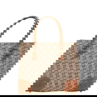 Gucci GG Canvas Handbag Beige Brown Leather Women's 120895: Gucci GG Canvas Handbag Beige Brown Leather Women's 120895 Elevate your accessory collection with this stylish Gucci GG Canvas Handbag. Crafted from a combination of durable canvas and leather, this h
