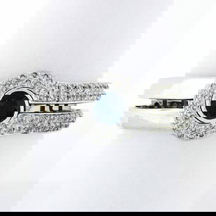 Di Modolo 18k White Gold Sapphire Diamond Band Ring Size 9: Di Modolo 18k White Gold Sapphire Diamond Band Ring Size 9 This exquisite Di Modolo ring features a stunning 18k white gold band adorned with a central round natural sapphire in a bezel setting, compl