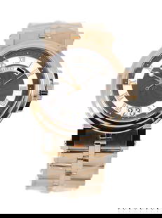 Breguet Marine 18K Rose Gold Automatic Watch Ref 5817BR with Box and Papers: Breguet Marine 18K Rose Gold Automatic Watch Ref 5817BR with Box and Papers This exquisite Breguet Marine wristwatch features a stunning 18K rose gold case and band, complemented by a sophisticated gr