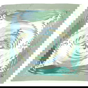 Hermes Carre 90 Silk Scarf Ballerina Smile Green Ivory 90cm: Hermes Carre 90 Silk Scarf Ballerina Smile Green Ivory 90cm Elevate your accessory collection with this exquisite Hermes Carre 90 Scarf Muffler. Crafted from 100% silk, this vibrant scarf showcases a