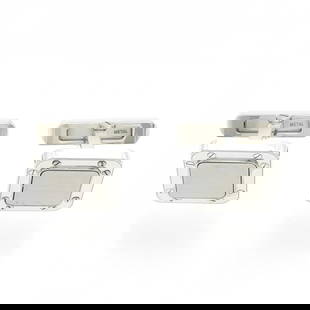 Cartier Santos Silver 925 Stainless Steel Cufflinks for Men: Cartier Santos Silver 925 Stainless Steel Cufflinks for Men Elevate your accessory collection with these exquisite Cartier Santos Cufflinks, designed specifically for men. Crafted from high-quality Si
