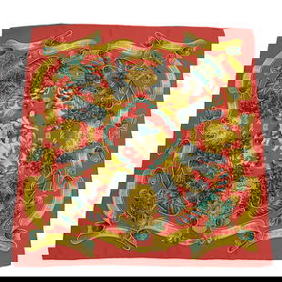 Hermes Carre 90cm Red Green Silk Scarf European Goddess Design: Hermes Carre 90cm Red Green Silk Scarf European Goddess Design Elevate your style with this exquisite Hermes scarf, featuring a vibrant design in red and green. Crafted from luxurious silk, this scarf