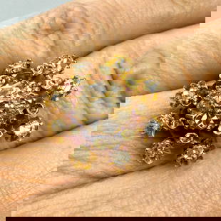 Victorian 18K Yellow Gold Ring 24 Rose Cut Diamonds 1.10 Ct Size 7: Victorian 18K Yellow Gold Ring 24 Rose Cut Diamonds 1.10 Ct Size 7 This exquisite Victorian ring features a stunning array of 24 rose cut diamonds, totaling approximately 1.10 ct, elegantly set in lux