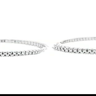 2.38ct Diamond Flexible Tennis Bangle Bracelet 14k White Gold: 2.38ct Diamond Flexible Tennis Bangle Bracelet 14k White Gold This exquisite contemporary diamond flexible tennis bangle bracelet features 59 round diamonds totaling 2.38 carats, showcasing approximat