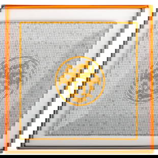 Hermes Mosaic Porcelain Square Plate NIB 6 x 6 France: Hermes Mosaic Porcelain Square Plate NIB 6 x 6 France Elevate your dining experience with this exquisite Hermes Mosaic Porcelain Square Plate. Crafted in France, this piece features a striking mosaic