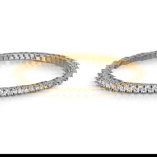 Rachel Koen 14K Yellow Gold 5.05ctw Lab Grown Diamond Tennis Bracelet: Rachel Koen 14K Yellow Gold 5.05ctw Lab Grown Diamond Tennis Bracelet This exquisite Round Cut Lab Grown Diamond Tennis Bracelet is a stunning addition to any jewelry collection. Crafted from 14K yell