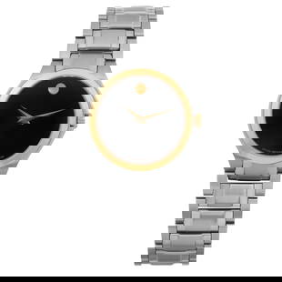 Movado Collection Ladies Two Tone Quartz Watch Black Dial 0606466: Movado Collection Ladies Two Tone Quartz Watch Black Dial 0606466 Presenting the Movado Collection Two Tone Steel Black Dial Ladies Quartz Watch, a stylish and functional timepiece designed for casual