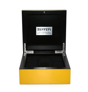 Panerai Ferrari Red Presentation Watch Box 8x8x4 Inches: Panerai Ferrari Red Presentation Watch Box 8x8x4 Inches This Panerai Ferrari Yellow Watch Box is a stylish presentation box designed for a single watch. It features a vibrant red exterior, enhancing t