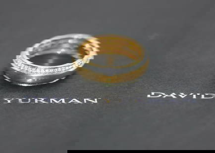 David Yurman 18K Yellow Gold Diamond Wedding Band Ring Size 8: David Yurman 18K Yellow Gold Diamond Wedding Band Ring Size 8 This exquisite David Yurman wedding band features a stunning diamond set in luxurious 18K yellow gold. Designed for elegance, this ring is
