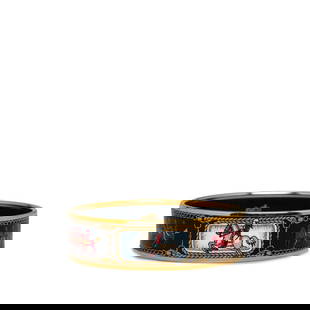 Hermes GM Cloisonne Horse Bangle Black Multi-Color 23cm Women's: Hermes GM Cloisonne Horse Bangle Black Multi-Color 23cm Women's Elevate your accessory collection with this stunning Hermes enamel GM cloisonne horse bangle. Designed for women, this bangle features a