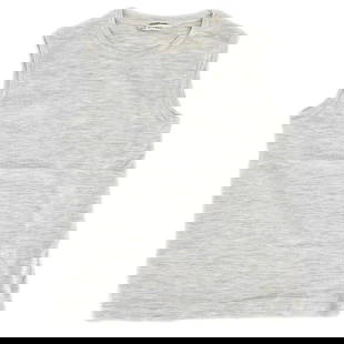 Hermes Vintage Sleeveless Top Gray Size 36 Silk Blend: Hermes Vintage Sleeveless Top Gray Size 36 Silk Blend Elevate your casual wardrobe with this exquisite Hermes Sleeveless Top in a sophisticated gray hue. Crafted from a luxurious blend of 97% silk and