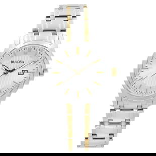 Bulova Classic Two-Tone Stainless Steel Ladies Quartz Watch Silver Dial 98M122: Bulova Classic Two-Tone Stainless Steel Ladies Quartz Watch Silver Dial 98M122 This Bulova Classic Two-Tone Stainless Steel Ladies Quartz Watch combines elegance with functionality. Featuring a striki