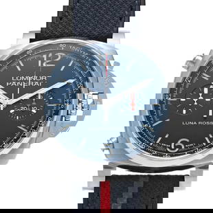 PANERAI Luminor Chrono Luna Rossa PAM01303 Limited Edition 1000: PANERAI Luminor Chrono Luna Rossa PAM01303 Limited Edition 1000 Experience the elegance of the PANERAI Luminor Chrono Luna Rossa PAM01303, a stunning wristwatch that combines style and functionality.
