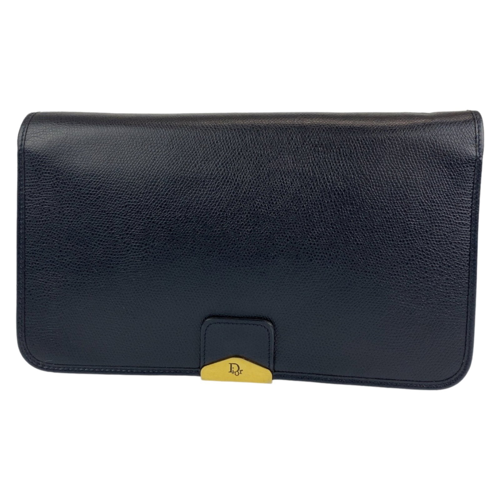 Christian Dior Vintage Black Leather Crossbody Bag with Gold Hardware: Christian Dior Vintage Black Leather Crossbody Bag with Gold Hardware This elegant Christian Dior vintage medium pochette is crafted from high-quality black leather and features striking gold hardware