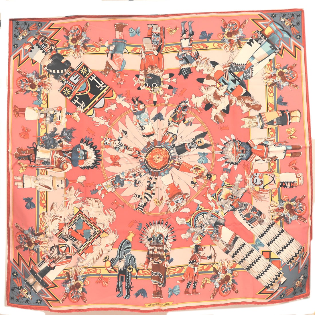 HERMES Multicolor Silk Scarf 90x90 Luxury Accessory: HERMES Multicolor Silk Scarf 90x90 Luxury Accessory Discover the elegance of this HERMES scarf, a luxurious accessory crafted from 100% silk. This multicolor scarf is designed in a classic square shap