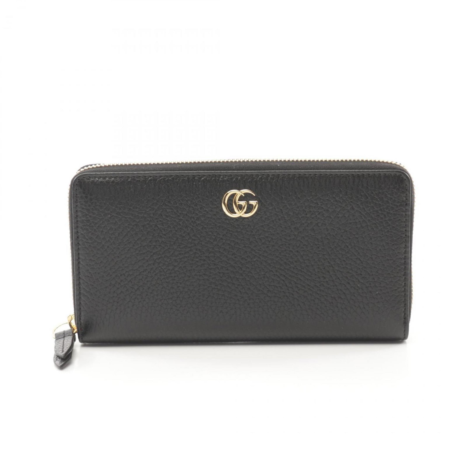 GUCCI Petit Marmont GG Black Leather Bi-Fold Wallet 10cm x 19cm: GUCCI Petit Marmont GG Black Leather Bi-Fold Wallet 10cm x 19cm Introducing the GUCCI Petit Marmont GG Round Long Wallet, a sophisticated accessory designed for women. This bi-fold wallet is crafted f