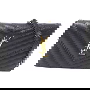 YVES SAINT LAURENT GHW Black Calfskin Wallet On Chain Shoulder Bag GNC393953: YVES SAINT LAURENT GHW Black Calfskin Wallet On Chain Shoulder Bag GNC393953 This elegant YVES SAINT LAURENT Wallet On Chain Shoulder Bag is crafted from luxurious black calfskin leather, making it a