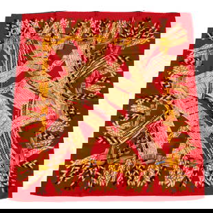 Gucci Red Silk Scarf 35 x 35 Hand Rolled Edges Italy: Gucci Red Silk Scarf 35 x 35 Hand Rolled Edges Italy Gucci red silk scarf with straw design. Hand rolled edges. 35" x 35". Condition: Excellent. Specifications Dimensions: 35 in x 35 in (88.9 cm x 88.