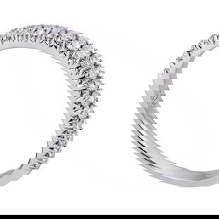 Rachel Koen 18K White Gold 0.22ct Diamond Pave Ladies Ring: Rachel Koen 18K White Gold 0.22ct Diamond Pave Ladies Ring This exquisite 18K white gold ring is adorned with genuine diamonds in a stunning pave setting, showcasing a total carat weight of 0.22 cts.