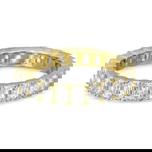 Rachel Koen 14K Yellow Gold Emerald Cut Lab Grown Diamond Eternity Ring 2.82Cttw: Rachel Koen 14K Yellow Gold Emerald Cut Lab Grown Diamond Eternity Ring 2.82Cttw This stunning eternity band ring features a beautiful display of emerald cut lab-grown diamonds set in luxurious 14K ye