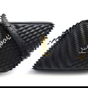 Yves Saint Laurent Lou Camera Bag Black Leather V Stitch Shoulder Bag: Yves Saint Laurent Lou Camera Bag Black Leather V Stitch Shoulder Bag Introducing the Yves Saint Laurent Lou Camera Bag, a stylish shoulder bag crafted from premium leather in a classic black finish.