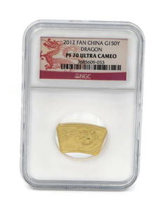 2012 China 150 Yuan Gold Dragon NGC PF70 Ultra Cameo Coin: 2012 China 150 Yuan Gold Dragon NGC PF70 Ultra Cameo Coin This exquisite 2012 China 150 Yuan Gold Dragon coin features a composition of gold and has been certified by NGC as PF70 Ultra Cameo, indicati