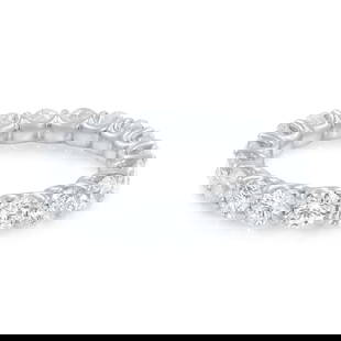 Rachel Koen 18K White Gold U-Shape Diamond Eternity Band 2.85ct: Rachel Koen 18K White Gold U-Shape Diamond Eternity Band 2.85ct This exquisite U-shape Diamond Eternity Band showcases a stunning array of natural round diamonds, totaling 2.85 carats, set in luxuriou