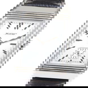 JAEGER-LECOULTRE Reverso 278.8.54 Men's Watch Silver Black Dial: JAEGER-LECOULTRE Reverso 278.8.54 Men's Watch Silver Black Dial Explore the elegance of the JAEGER-LECOULTRE 278.8.54 Reverso Small Second Men's Watch. This exquisite wristwatch features a leather bel