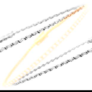 1.35ct Diamond Tennis Bracelet 14k Rose Gold Modern Design 7in: 1.35ct Diamond Tennis Bracelet 14k Rose Gold Modern Design 7in This exquisite 1.35ct Diamond Tennis Bracelet is crafted from 14-karat rose gold, featuring 90 round brilliant diamonds totaling 1.35 car