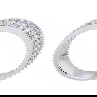 Rachel Koen 18K White Gold Pave Diamond Ring 0.44ct Size 6.5: Rachel Koen 18K White Gold Pave Diamond Ring 0.44ct Size 6.5 This elegant ladies' ring by Rachel Koen is crafted from 18K white gold and features a stunning pave setting adorned with genuine diamonds,