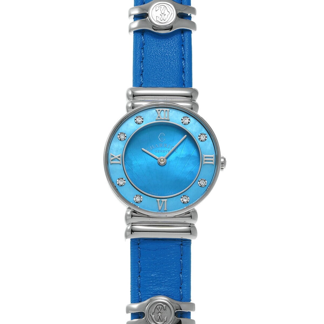 CHARRIOL Saint-Tropez Colors 028SBLD1.366.576 Ladies Watch Blue Diamond Dial: CHARRIOL Saint-Tropez Colors 028SBLD1.366.576 Ladies Watch Blue Diamond Dial This elegant CHARRIOL Saint-Tropez Colors ladies wristwatch is a stunning accessory for any occasion. Featuring a striking