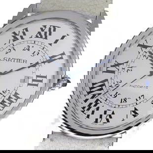 CARTIER Rondo Solo XL Date Automatic Men's Watch SS 42mm Leather Band: CARTIER Rondo Solo XL Date Automatic Men's Watch SS 42mm Leather Band Presenting the CARTIER Rondo Solo XL Date Men's Watch, a sophisticated timepiece that embodies luxury and precision. This wristwat