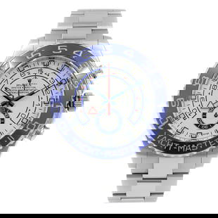 Rolex Yacht-Master II 116680 Automatic Steel Watch White Dial Blue Bezel: Rolex Yacht-Master II 116680 Automatic Steel Watch White Dial Blue Bezel This Rolex Yacht-Master II is a luxurious automatic wristwatch designed for men, featuring a striking white dial and a bidirect