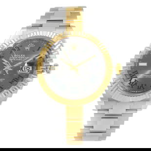 Rolex Datejust 41 18K Gold Steel Automatic Watch 126333 Gray Dial: Rolex Datejust 41 18K Gold Steel Automatic Watch 126333 Gray Dial This exquisite Rolex Datejust 41 wristwatch features an 18K gold and stainless steel construction, showcasing a stunning gray sunburst
