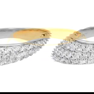 Rachel Koen 14K White Gold 1.04ct Pave Diamond Wedding Band Ring: Rachel Koen 14K White Gold 1.04ct Pave Diamond Wedding Band Ring This exquisite Rachel Koen three-row pave diamond wedding band ring is crafted from 14K white gold, showcasing a stunning total carat w