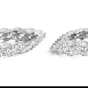 Rachel Koen 14K White Gold Lab Grown Diamond Eternity Band Ring 3.12Ctw: Rachel Koen 14K White Gold Lab Grown Diamond Eternity Band Ring 3.12Ctw This exquisite eternity band ring features a stunning display of 18 round cut lab-grown diamonds, beautifully set in a prong set