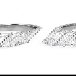 Rachel Koen Emerald Cut Lab Grown Diamond Wedding Band 14K White Gold 2.16ct Adjustable Ring Size 6: Rachel Koen Emerald Cut Lab Grown Diamond Wedding Band 14K White Gold 2.16ct Adjustable Ring Size 6 This stunning Emerald Cut Lab Grown Diamond Wedding Band Ring is crafted from 14K White Gold and fea