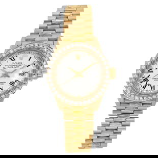 Rolex Lady Datejust President 18K Yellow Gold Champagne Dial Watch 6927: Rolex Lady Datejust President 18K Yellow Gold Champagne Dial Watch 6927 This exquisite Rolex Lady Datejust President wristwatch is a classic example of luxury timepieces, featuring an elegant 18K yell