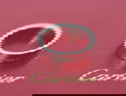 Cartier 950 Platinum Wedding Band Ring Size 8 with Box and Certificate: Cartier 950 Platinum Wedding Band Ring Size 8 with Box and Certificate This exquisite wedding band ring by Cartier is crafted from high-quality platinum with a metal purity of 950. Designed for a size