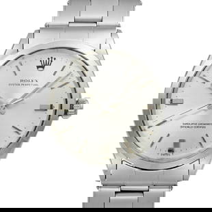 ROLEX Oyster Perpetual Vintage Watch 34mm Stainless Steel Automatic 1970: ROLEX Oyster Perpetual Vintage Watch 34mm Stainless Steel Automatic 1970 This ROLEX Oyster Perpetual Men's Watch is a vintage timepiece from around 1970, featuring an original silver dial and crafted