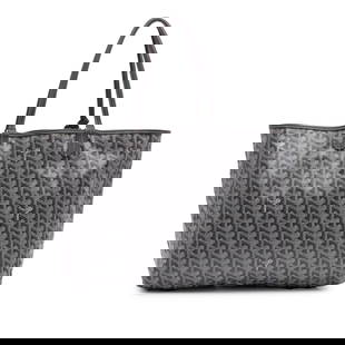 Goyard Goyardine Saint Louis PM Gray Coated Canvas Tote Bag: Goyard Goyardine Saint Louis PM Gray Coated Canvas Tote Bag The Goyardine Saint Louis PM is a stylish bag crafted from coated canvas with elegant leather trim. This versatile tote features flat leathe